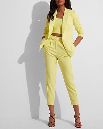 Pleated Ankle Pant Suit | Express