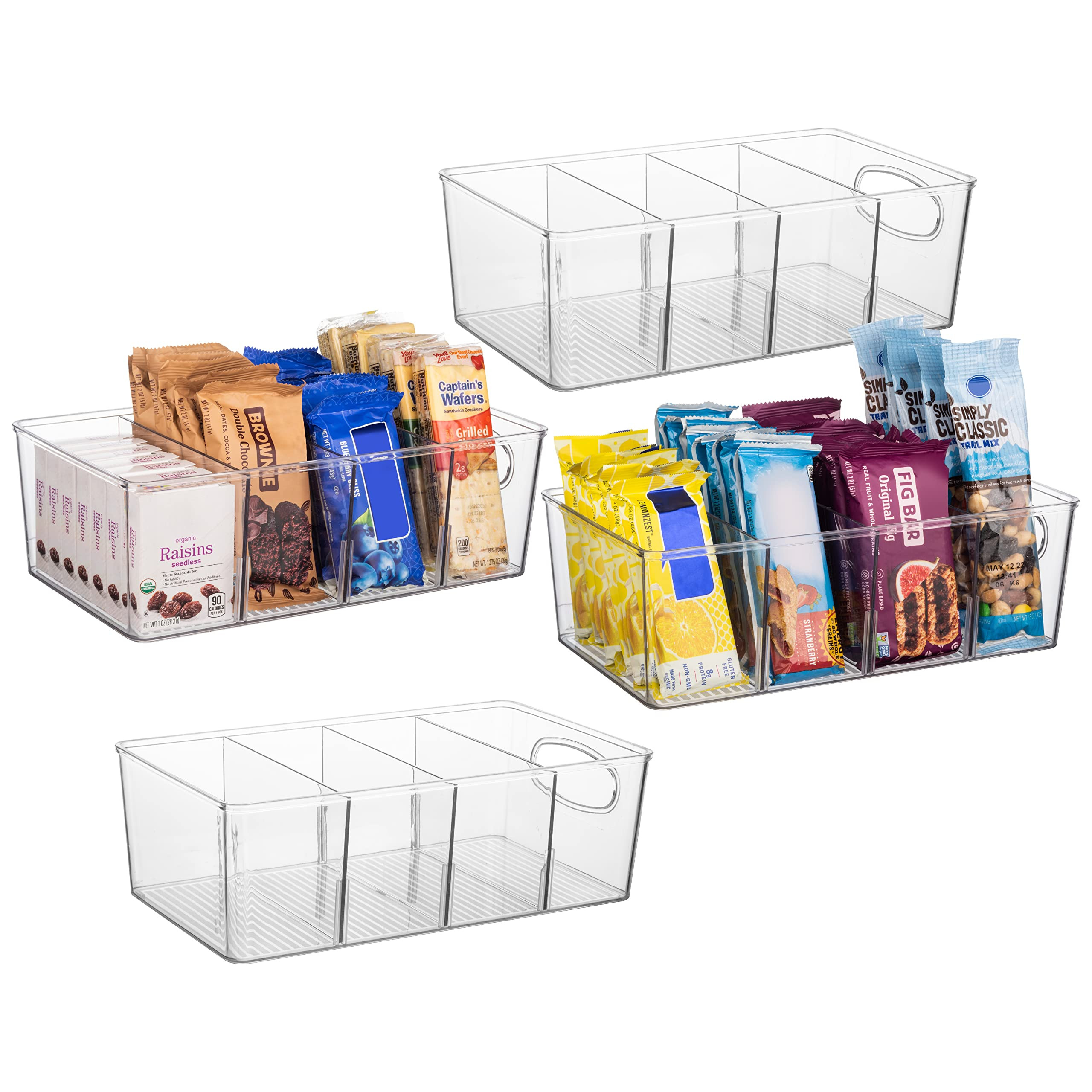 ClearSpace Plastic Pantry Organization and Storage Bins with Removable Dividers – Perfect Kitch... | Amazon (US)