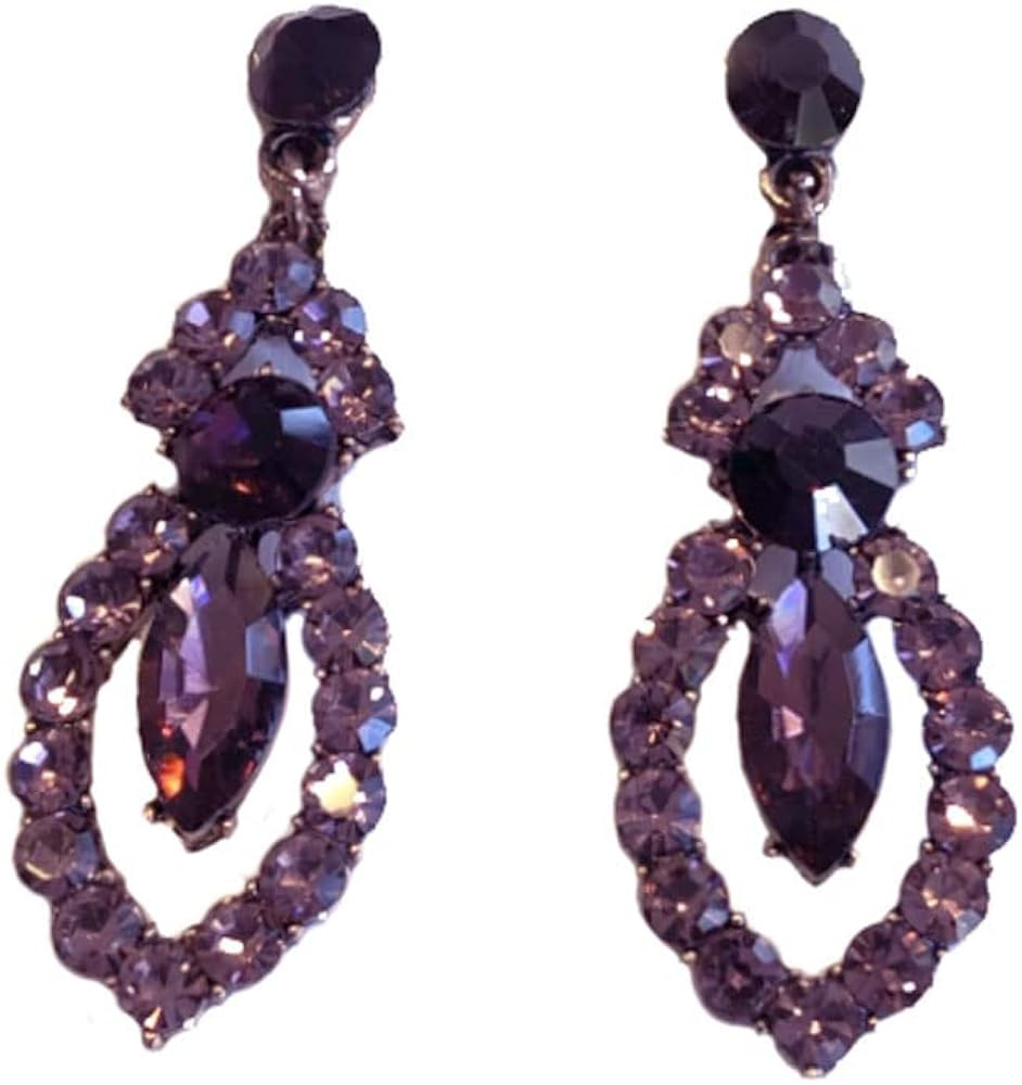 Rose Gold Tone Tone Art Deco Antique Vintage Retro Style Lavender Purple Lilac Amethyst Rhineston... | Amazon (US)