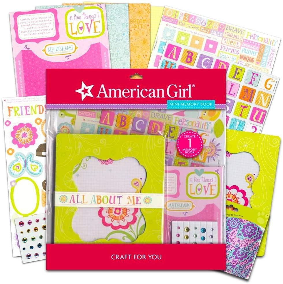 American Girl Crafts Mini Memory Book Scrapbook Diary Journal Kit ~ 266 Pcs with Bonus Glitter St... | Walmart (US)