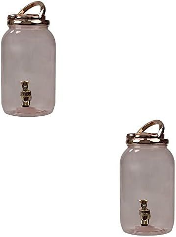 Amazon.com | Home Basics, Rose Gold 3.78 Lt Plastic Beverage Dispenser, 10.5" x 5.75" x 7.50": Ic... | Amazon (US)