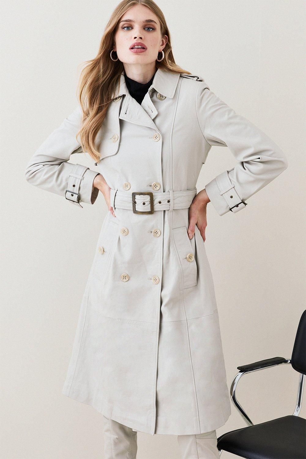 Leather Trench Belted Mac Coat | Karen Millen US