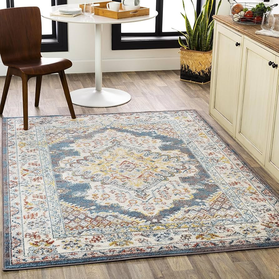Artistic Weavers Anja Oriental Medallion Area Rug,6'7" x 9',Teal | Amazon (US)