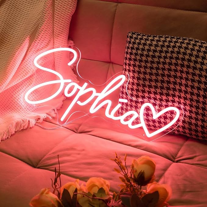 Custom Neon Sign, Customizable With Personalized Neon Sign Names, Used For Wall, Room, Bedroom, W... | Amazon (US)