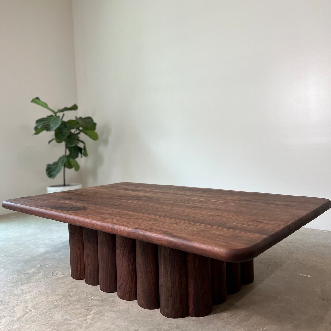 Modern Rectangular Coffee Table, Designer Coffee Table, Living Room Table, Round Edges - Etsy | Etsy (US)