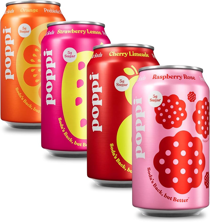 Poppi Sparkling Prebiotic Soda Beverage with Apple Cider Vinegar, Seltzer Water and Fruit Juice, ... | Amazon (US)