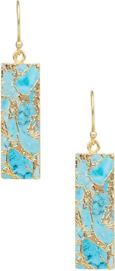 SAACHI 18K Gold Plated Mojave Turquoise Rectangle Drop Earrings | Nordstromrack | Nordstrom Rack