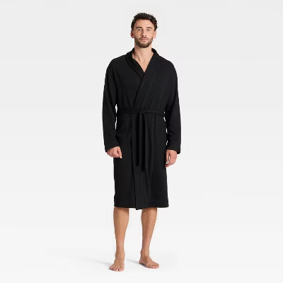 Men's Knit Robe - Goodfellow & Co™ Black L/XL | Target