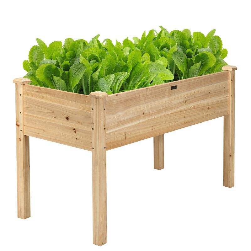 Costway Wooden Raised Vegetable Garden Bed Elevated Grow Vegetable Planter | Target
