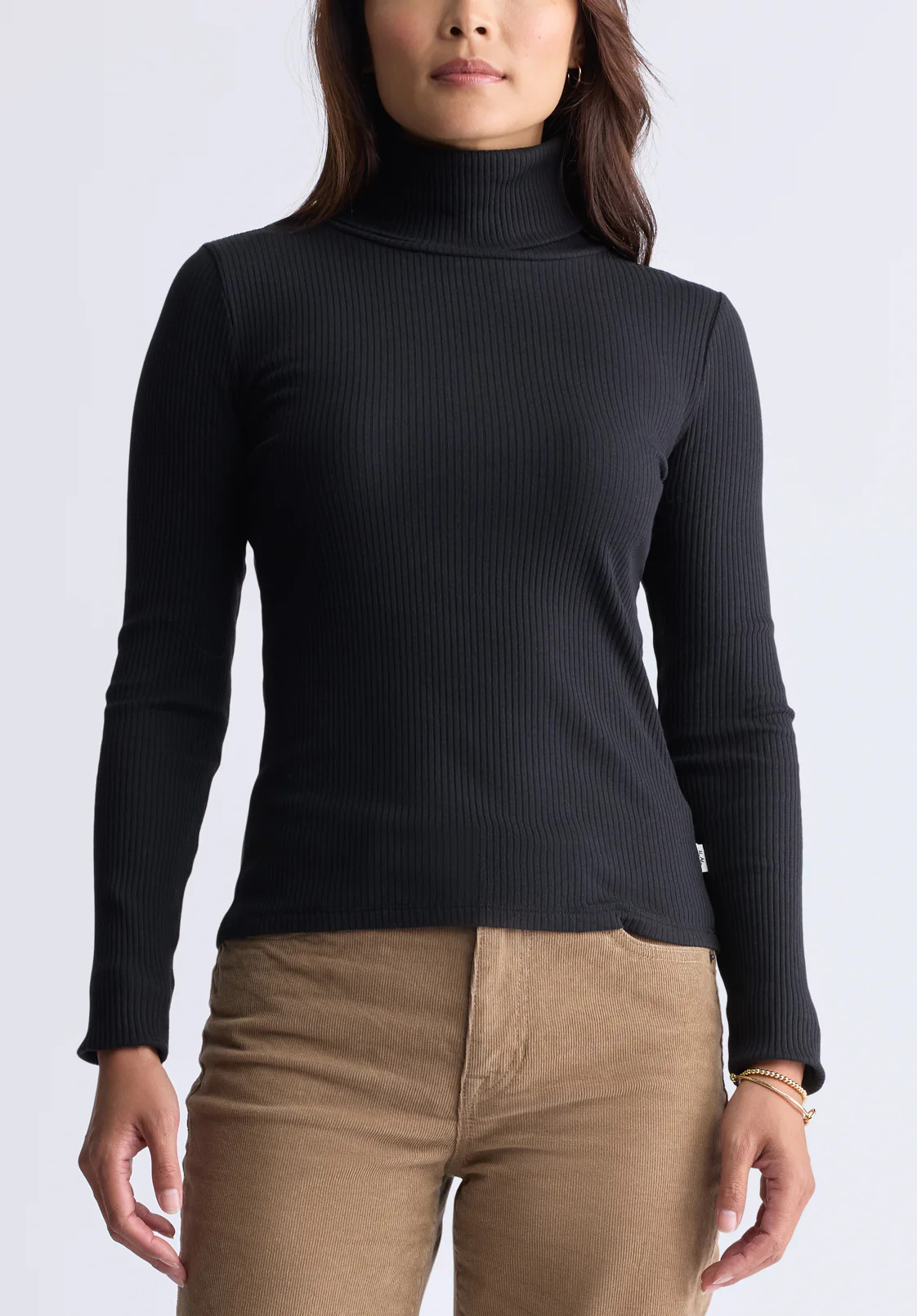 Mavra Women's Ribbed Turtleneck Top, Black - KT0164H | Buffalo David Bitton