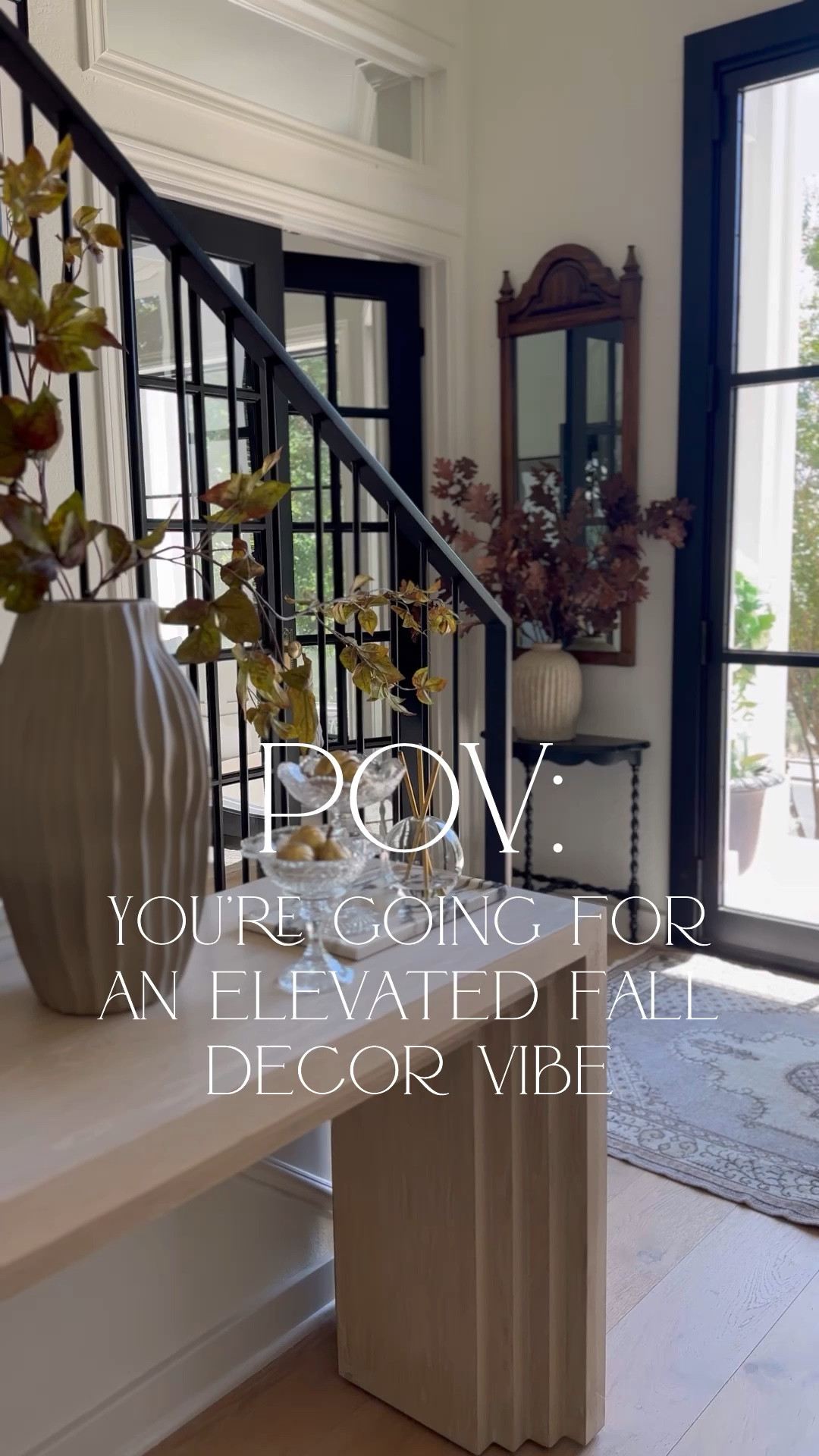 Elevated fall decor favorites I styled in my home this year! 

Stems:
Grape Leaf: 3
Eucalyptus: 2
Cosmos: 3 bunches
Cimicifuga: 6 pack 