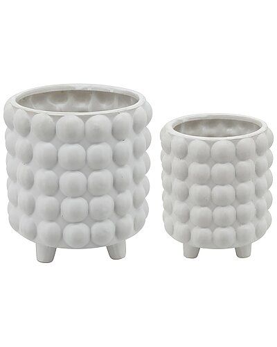 Sagebrook Home Set of 2 6/8in Bubble Planters | Gilt