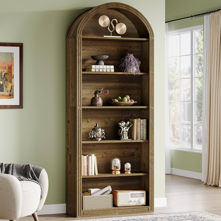 Tribesigns 77.16" Tall Arched Bookshelf | Amazon (US)