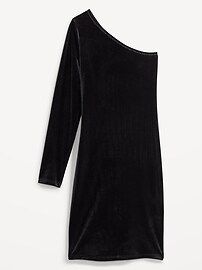 Fitted One-Shoulder Velvet Mini Dress for Women | Old Navy (US)