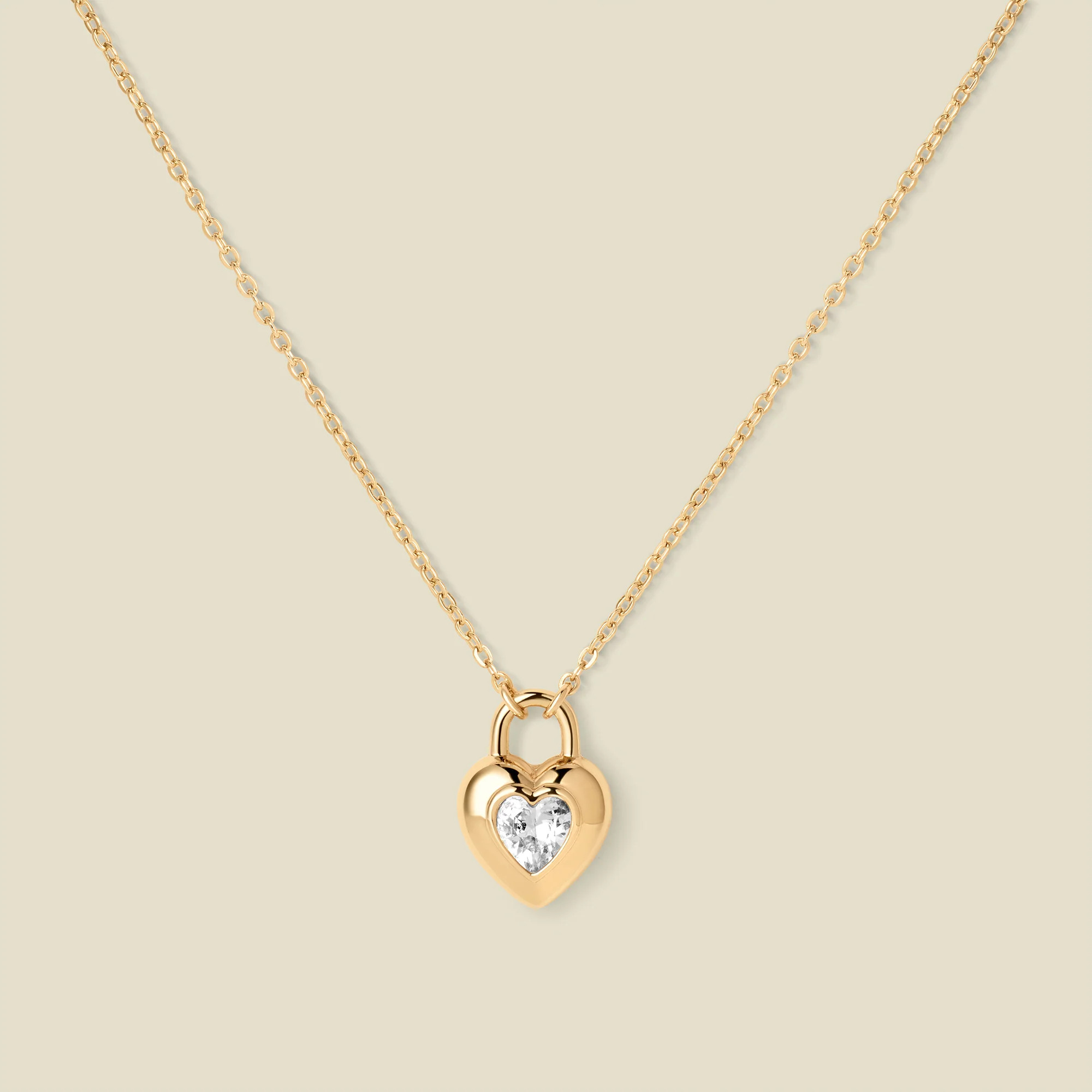 CZ Padlock Heart Necklace | Made By Mary | Made By Mary | Made By Mary
