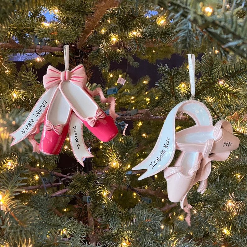 Ballerina Pretty Pink Ballet Slippers Dance Recital Custom Personalized Christmas Ornament Gift f... | Etsy (US)