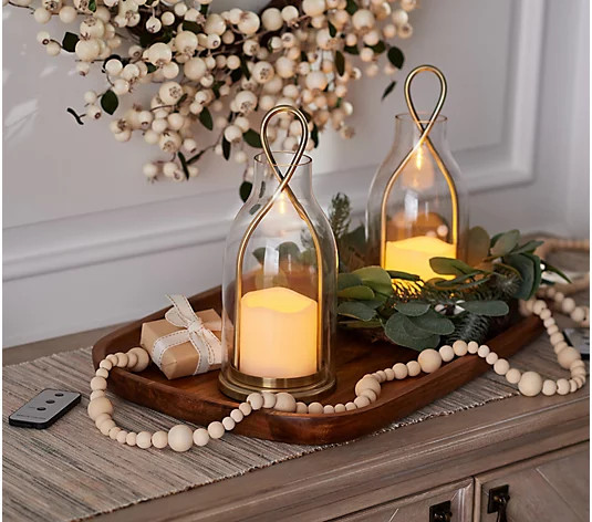 House No.9 by Home Love Set of 2 10.75" Vintage Candle Holders - QVC.com | QVC