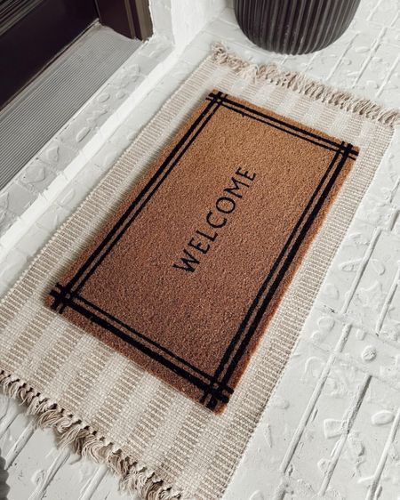 Affordable doormat with accent rug combo!

#accentrug #frontdoor #doormats #rugs #walmart #target #homedecor #decor #interiors #frontporch #patio 

#LTKfindsunder100 #LTKfindsunder50 #LTKhome