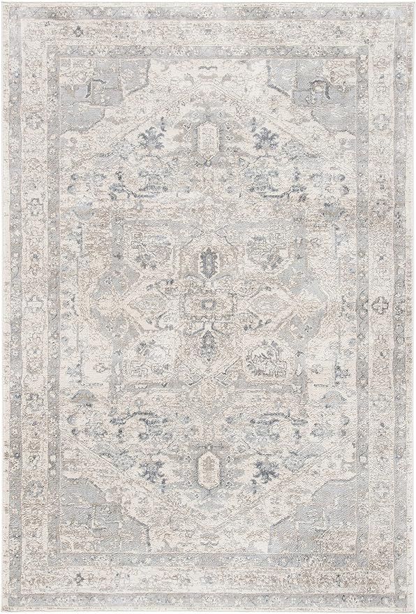 SAFAVIEH Brentwood Collection Area Rug - 9' x 12', Ivory & Grey, Medallion Distressed Design, Non... | Amazon (US)