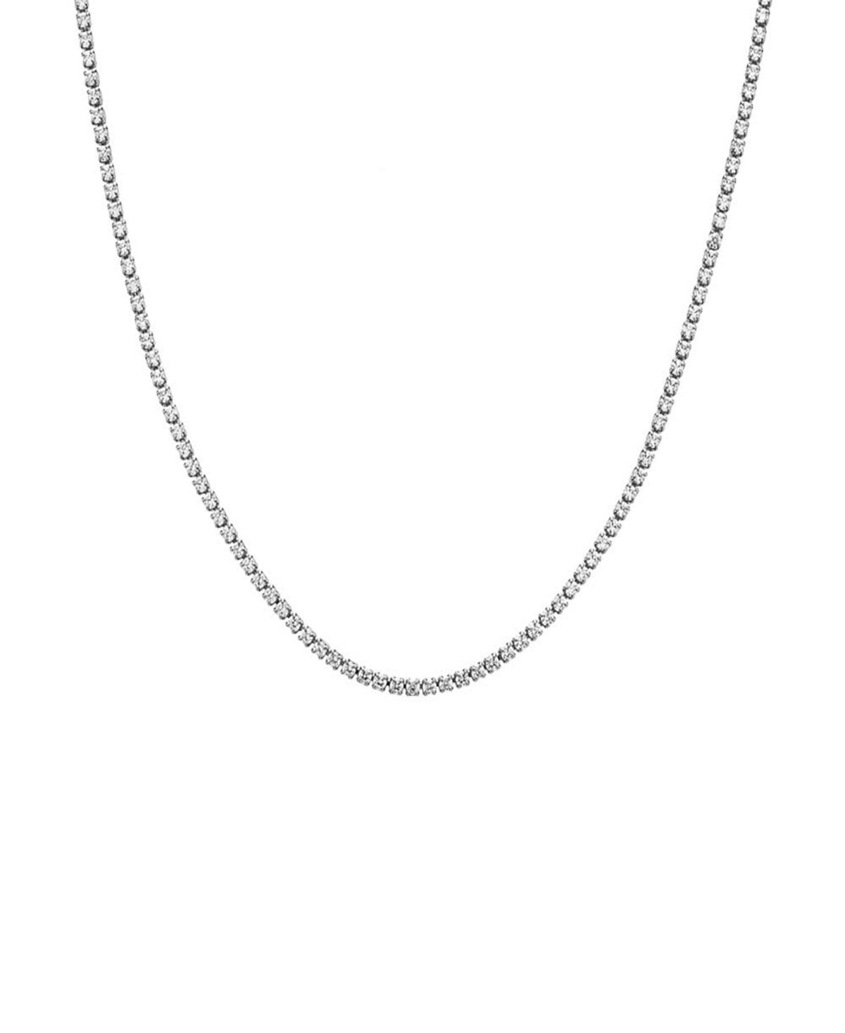 By Adina Eden Classic Thin Tennis Necklace - Silver | Macy's