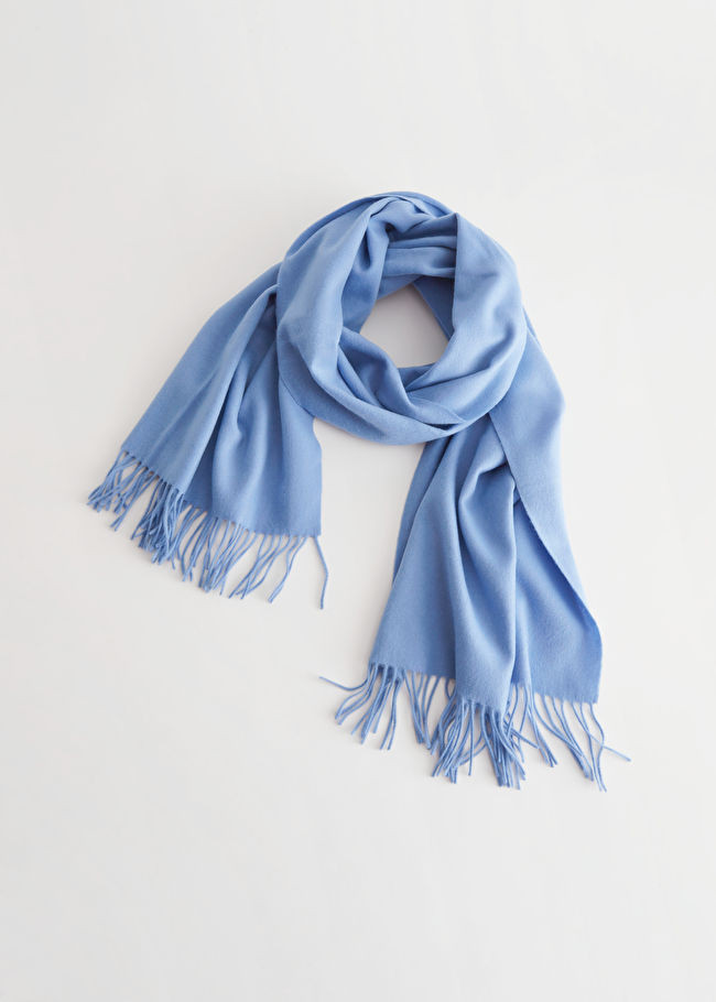 Fringed Wool Blanket Scarf - Light Blue - Fall & Winterscarves - & Other Stories US | & Other Stories US