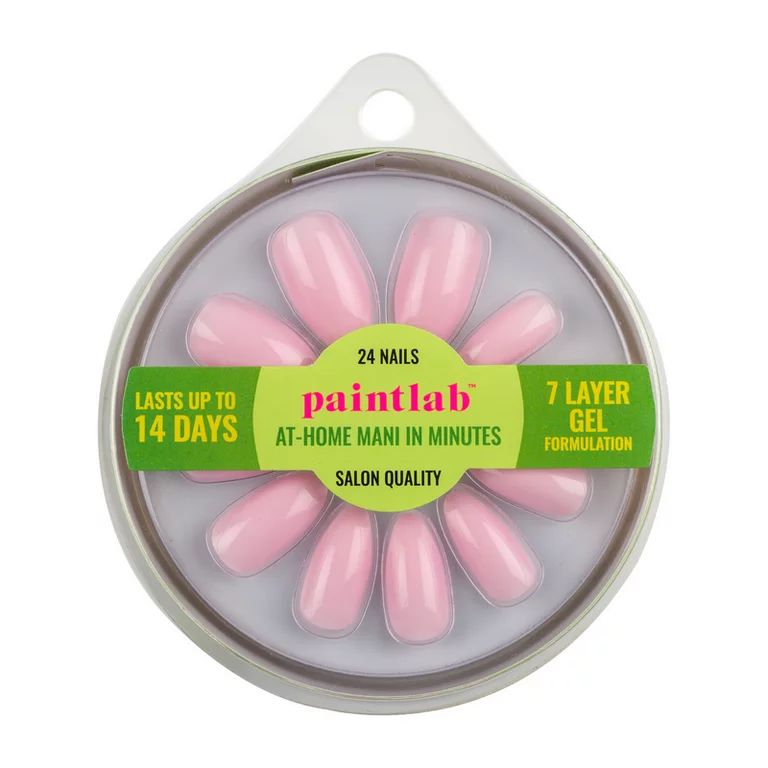 PaintLab Millennial Pink Reusable Press-On Gel Nails Kit, Light Pink, 24 Count | Walmart (US)