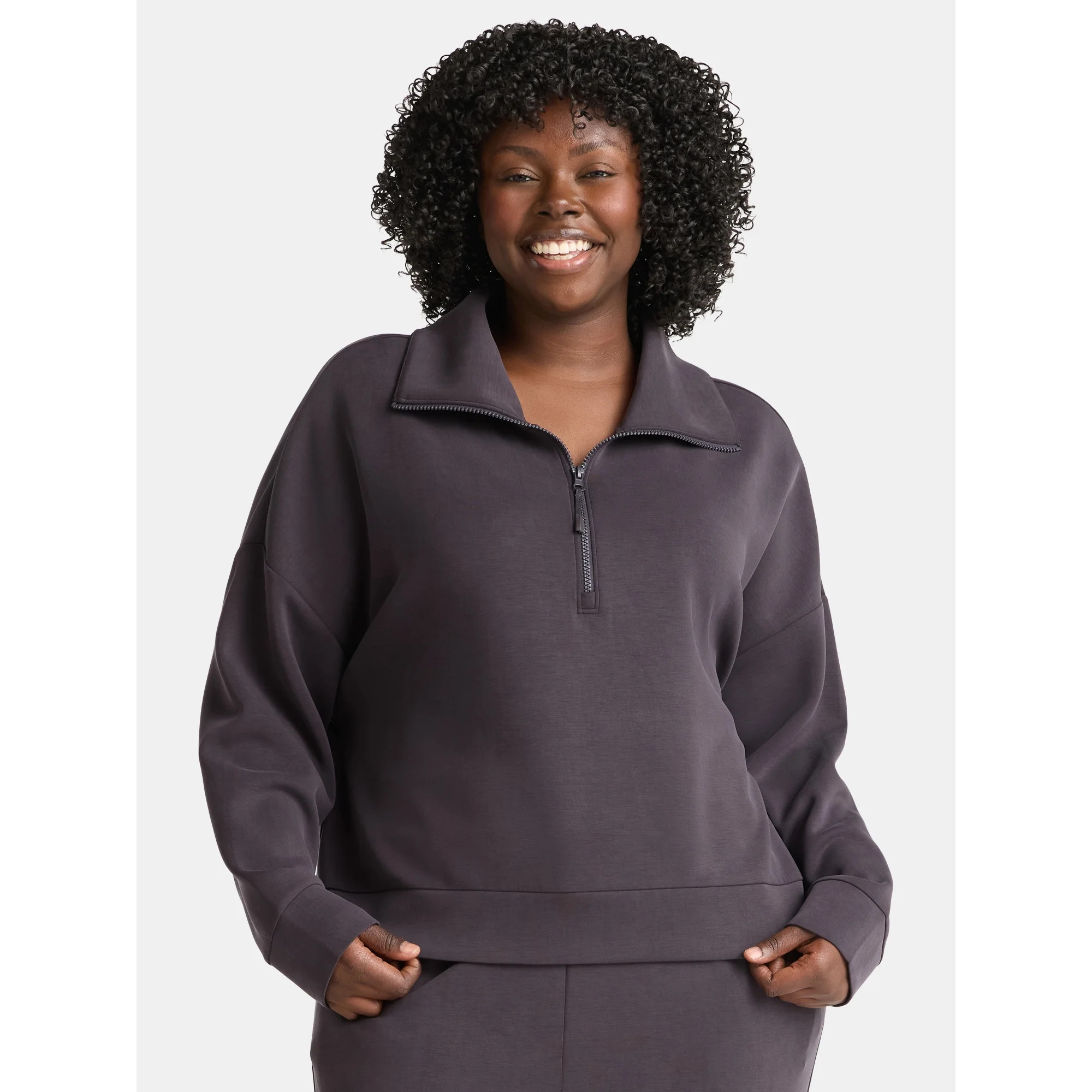 Avia Women's and Women's Plus Scuba Knit Quarter Zip Pullover, Sizes XS-4X | Walmart (US)