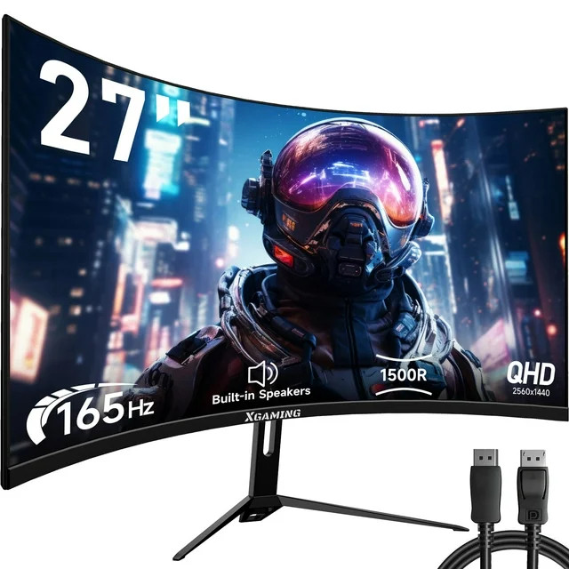 Memzuoix 27inch 165Hz Curved Gaming Monitor, 1440p 144Hz Gaming Monitor, QHD 2K(2560x1440) PC Mon... | Walmart (US)