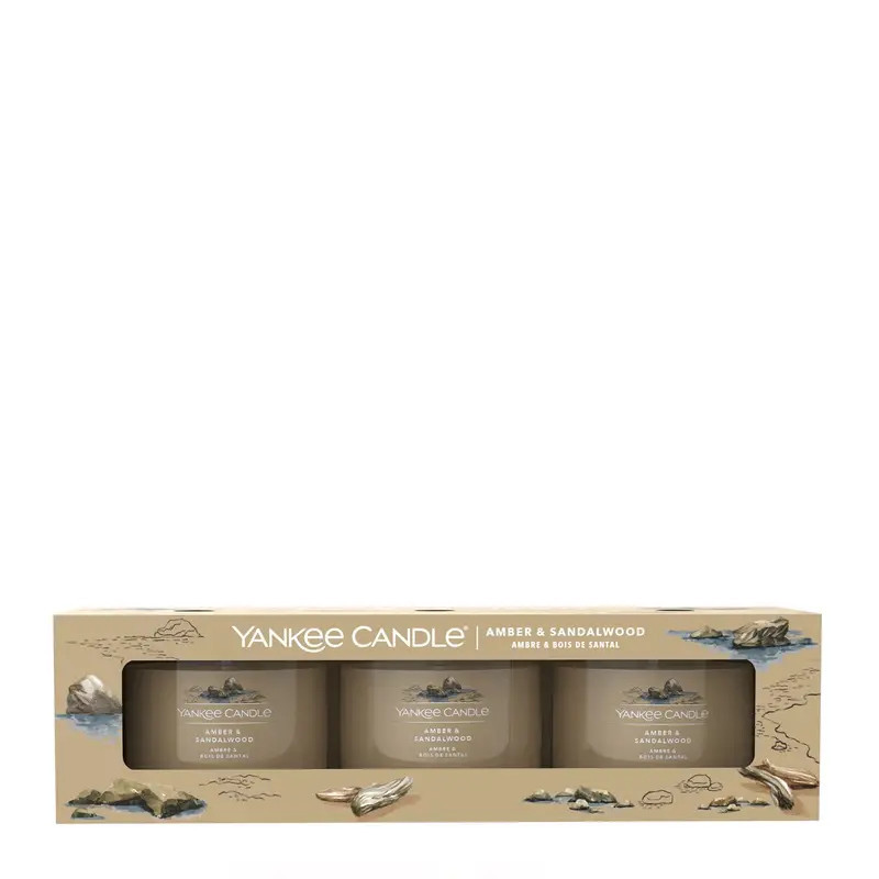 Yankee Candle 3 Pack Filled Votive Amber & Sandal Wood Gift Set | Sephora UK