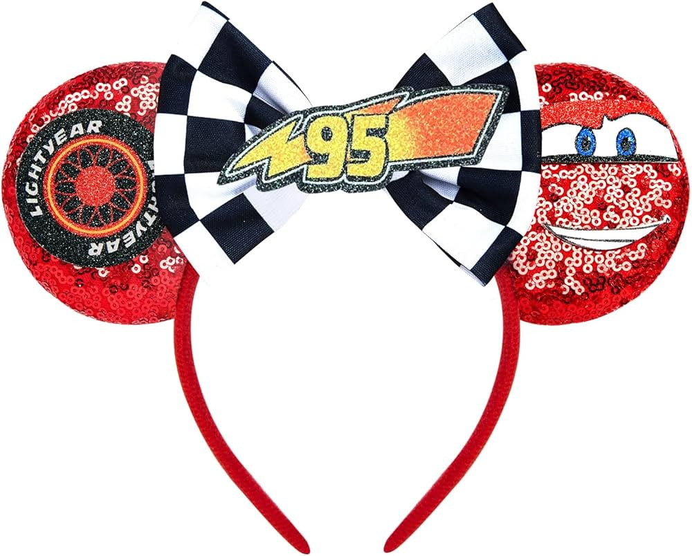 Mouse Ears Headband, Cars Birthday Decorations for Boys Women Girls,Car Mouse Ears Hairs Accessor... | Amazon (US)