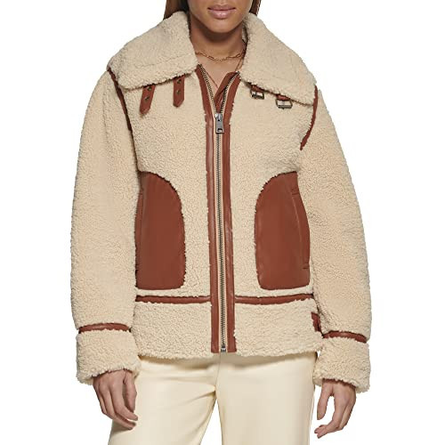 Levi's Women's Sherpa Moto Jacket (Standard & Plus Sizes), Sand, X-Small | Amazon (US)
