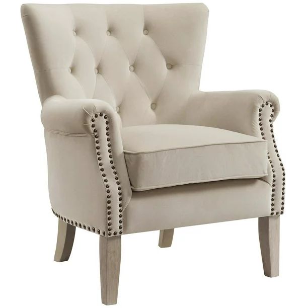 Better Homes & Gardens Accent Chair, Living Room & Home Office, Beige - Walmart.com | Walmart (US)