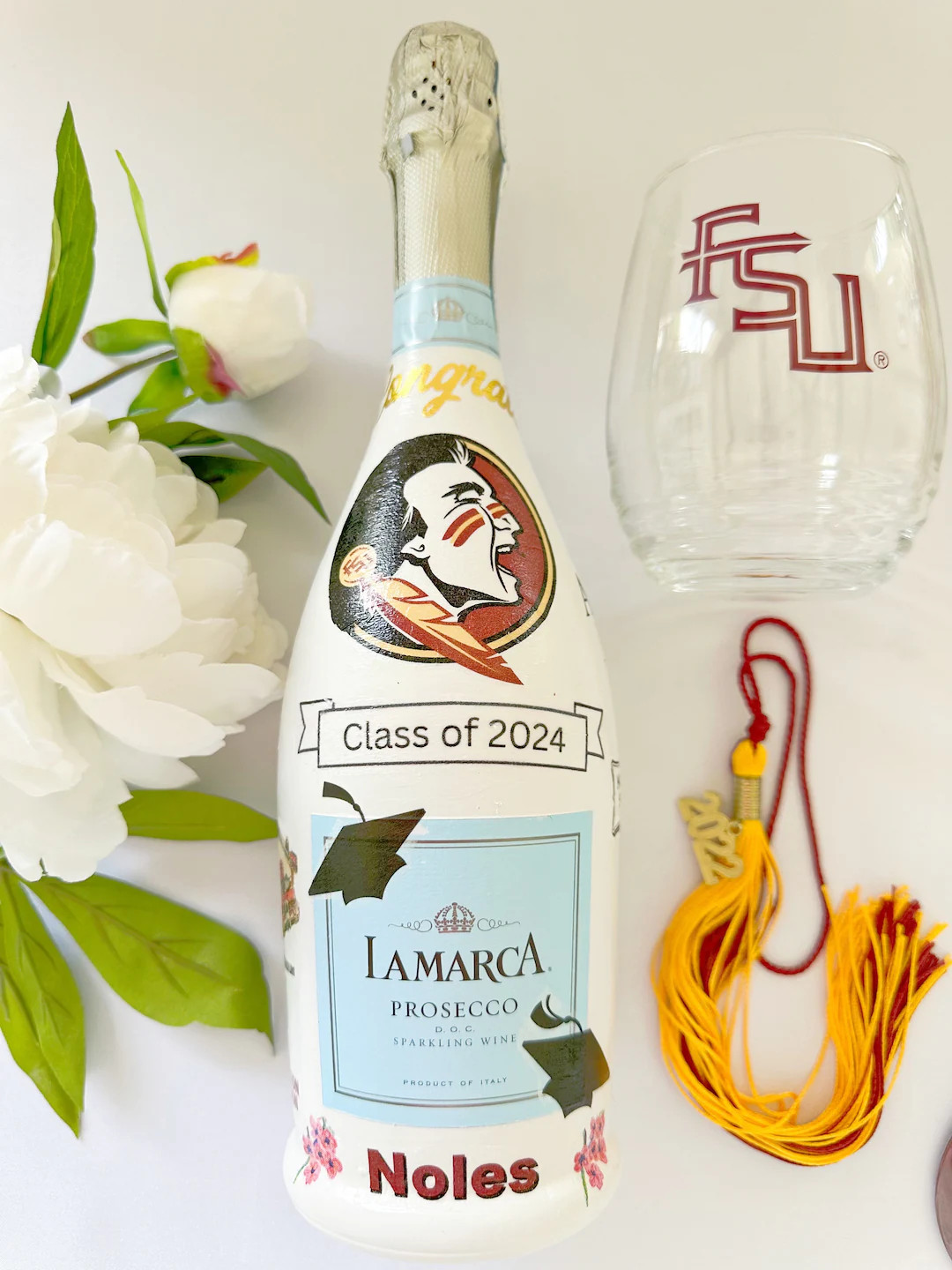 Custom Made, Painted, Decoupage, Decorated Champagne or Liquor Bottle For College Graduation | Etsy (US)