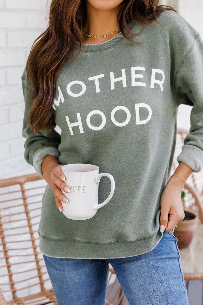 Motherhood Olive Graphic Sweatshirt | The Pink Lily Boutique