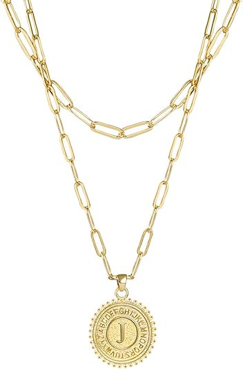 Andsion Initial Layered Necklaces for Women, Gold Chain Necklaces for Women Girls, 18K Gold Plate... | Amazon (US)