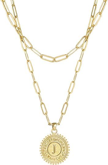 Andsion Initial Layered Necklaces for Women, Gold Chain Necklaces for Women Girls, 18K Gold Plate... | Amazon (US)