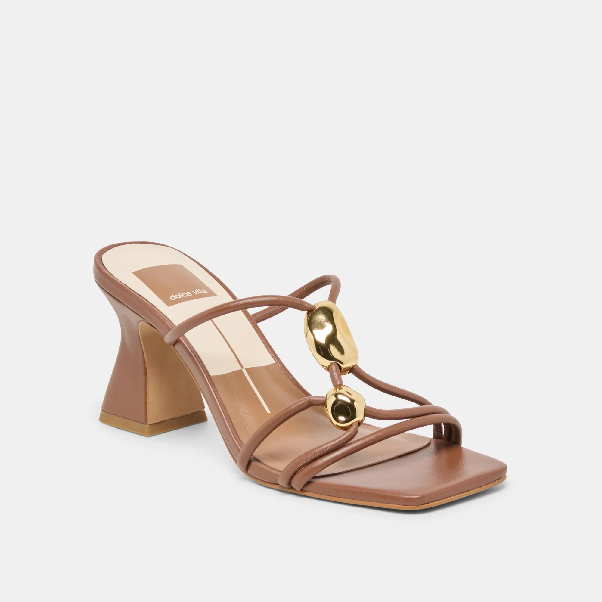 Alayna Heels Cognac Leather | DolceVita.com