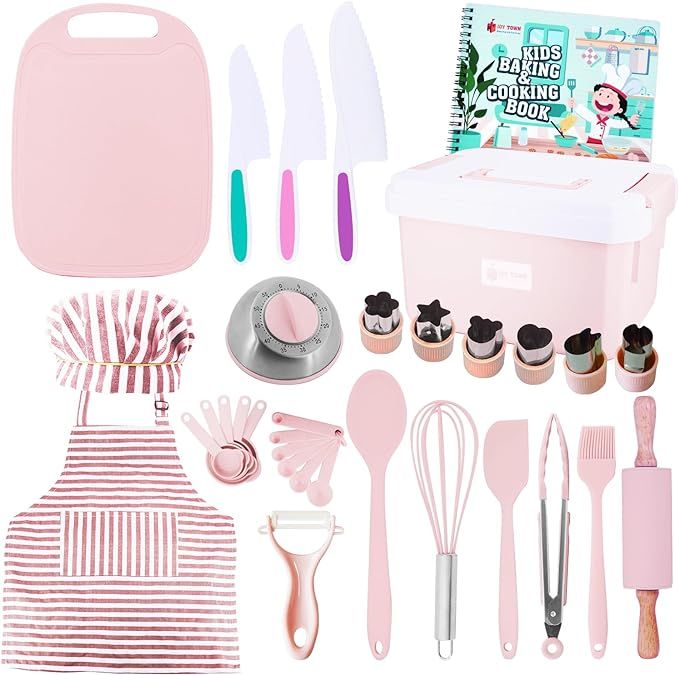 JoyTown Kids Cooking and Baking Set with Storage Case –Complete Cooking Supplies for The Junior... | Amazon (US)