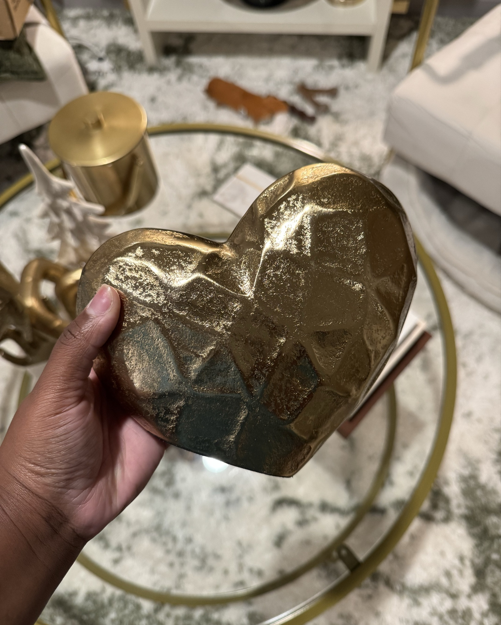 Gold heart accent that adds warmth without feeling cheesy. Subtle texture, good weight, and looks expensive styled on a table or shelf. Simple, sculptural, and just enough.

#LTKHome #LTKFindsUnder50
