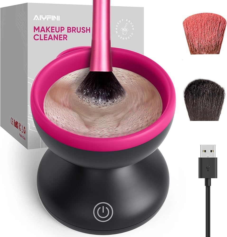 Electric Makeup Brush Cleaner Machine - Alyfini Portable Automatic USB Cosmetic Brushes Cleaner Clea | Amazon (US)