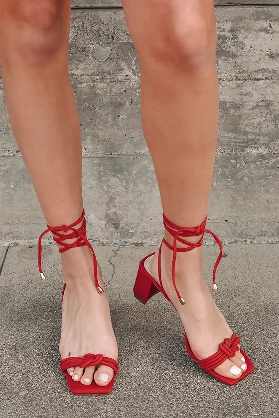 Jazey Terracotta Lace-Up High Heel Sandals | Lulus (US)