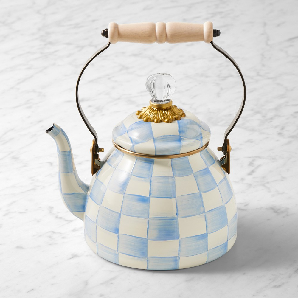 MacKenzie-Childs Sky Check Tea Kettle | Williams-Sonoma