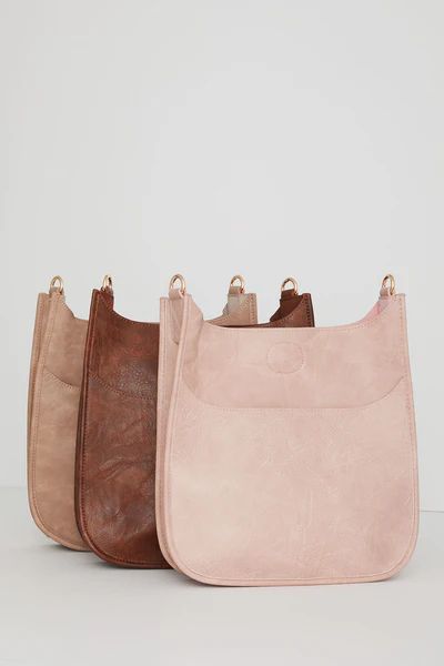 Vegan Messenger Bag (available in Blush, Stone & Mustard)- STRAP NOT INCLUDED | Social Threads