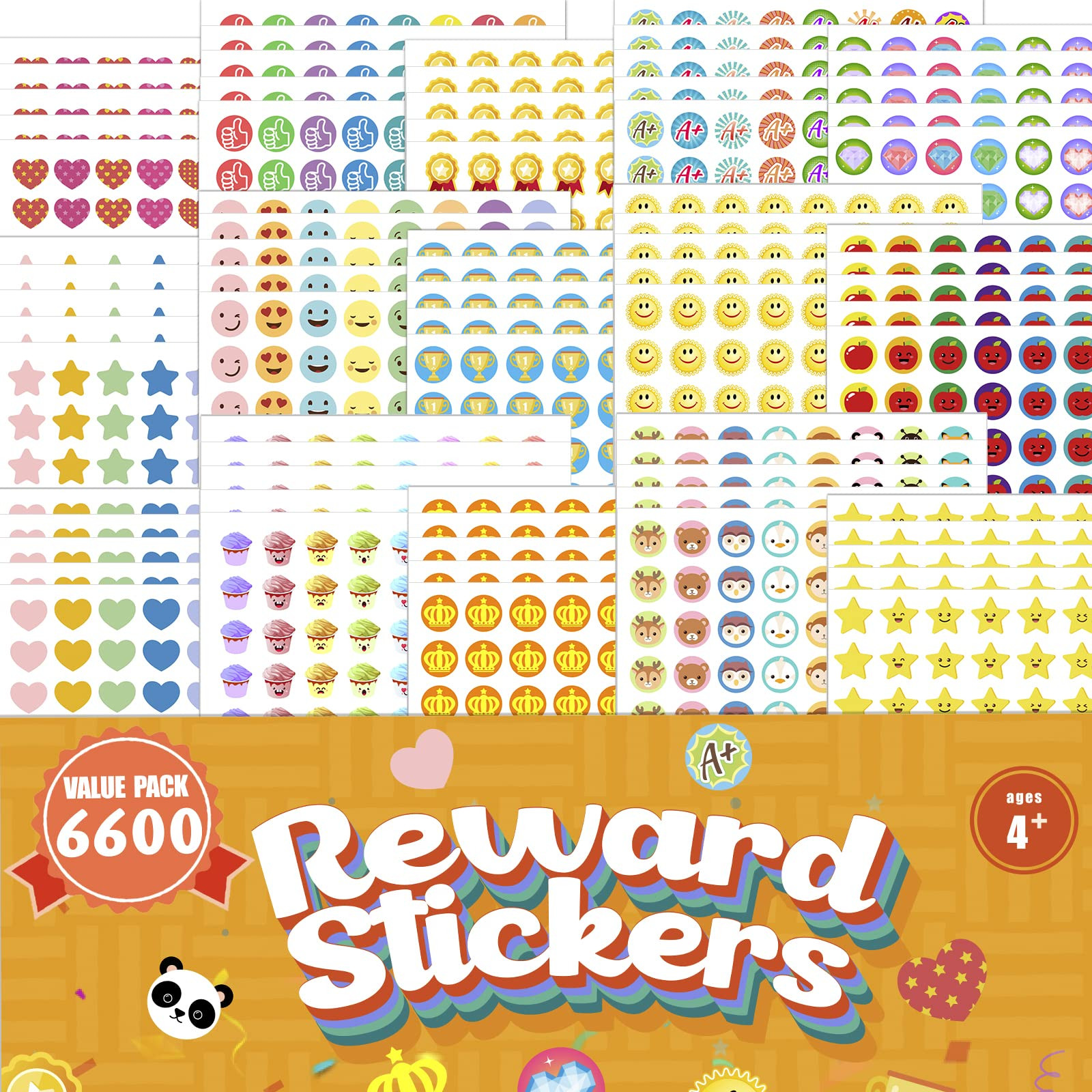 Upgrade 6600 Mini Reward Stickers for Kids Classroom - Premium Variety Pack | Amazon (US)