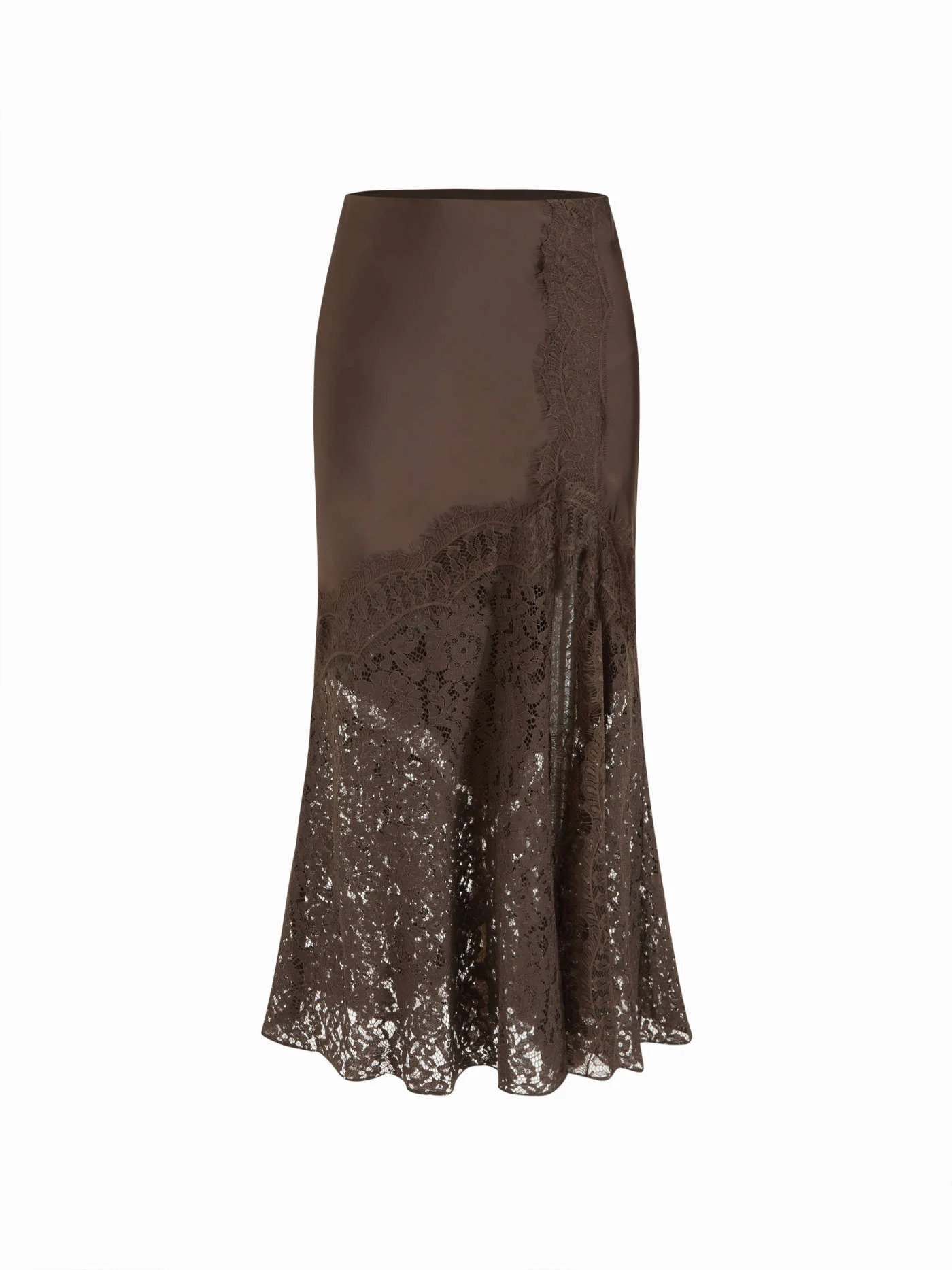 Satin Mid Rise Polka Dot Lace Trim A-line Midi Skirt  AU$57.00Hot | Cider