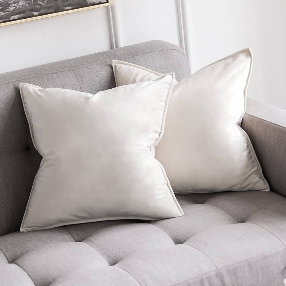 MIULEE Decorative Velvet Throw Pillow Cover Soft Pillow Cover Soild Square Cushion Case for Sofa ... | Amazon (US)