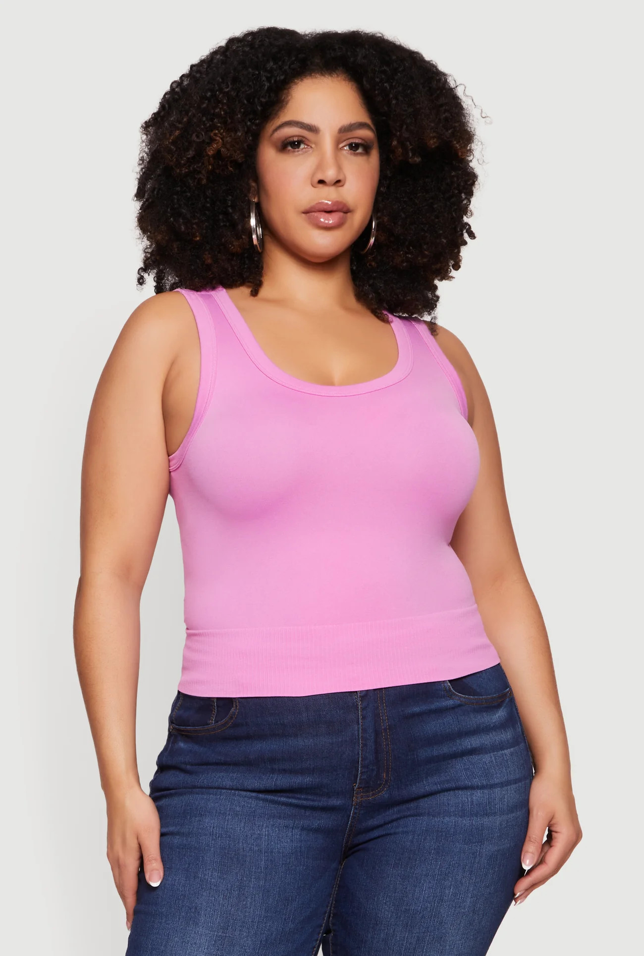Plus Size Seamless Scoop Neck Tank Top | Rainbow Shops