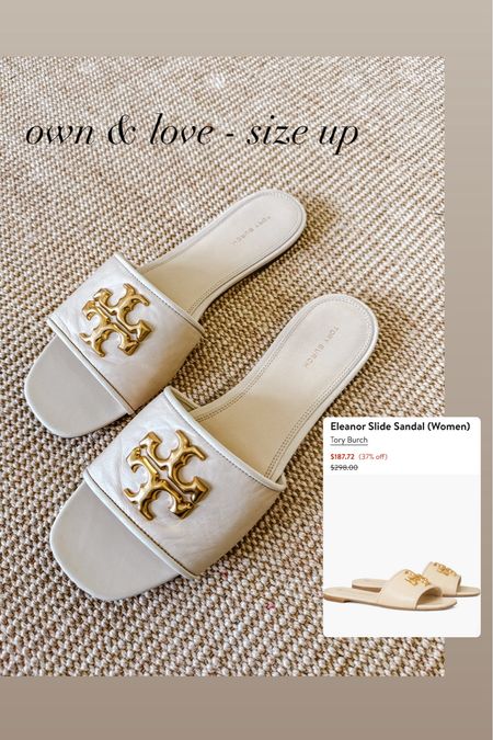 Tory Burch Eleanor slide sandal on major sale. I own + love these, recommend sizing up as they are a more narrow fit. 

#LTKSeasonal #LTKshoecrush #LTKsalealert