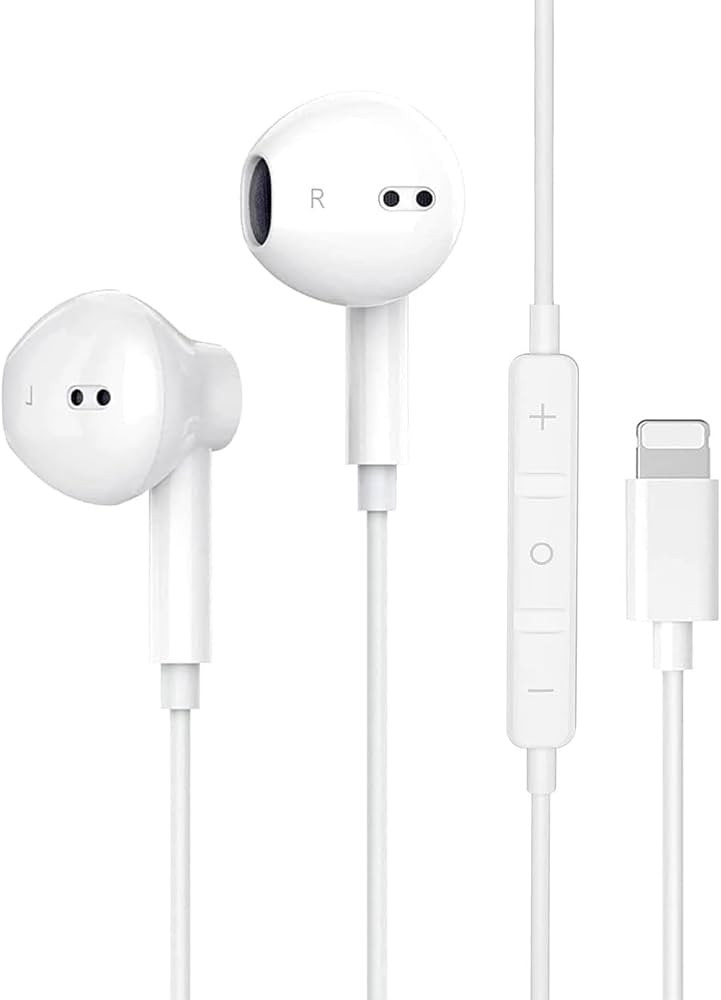 Lightning headphones wired earphones iphone wired earphones HiFi-Audio Stereo Noise Isolating Ear... | Amazon (UK)
