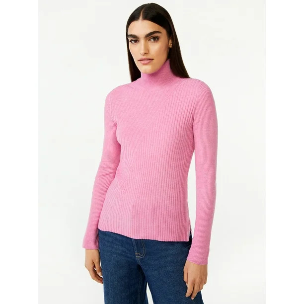 Free Assembly Women’s Diagonal Stitch Turtleneck Sweater - Walmart.com | Walmart (US)